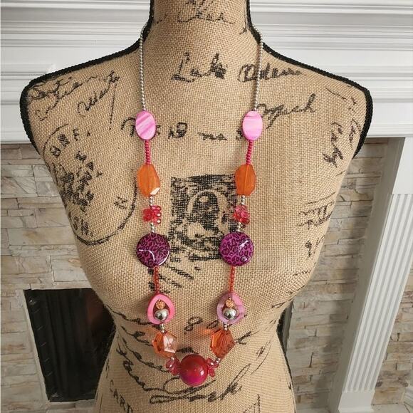 TRESHKA funky beaded leopard long necklace new - Picture 2 of 5